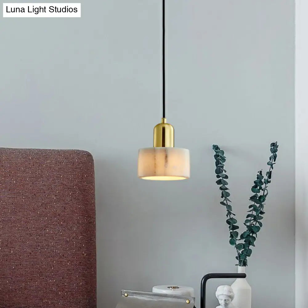 Nordic Marble Pendant Ceiling Light With Brass Socket - 1 Bulb Suspension Lighting