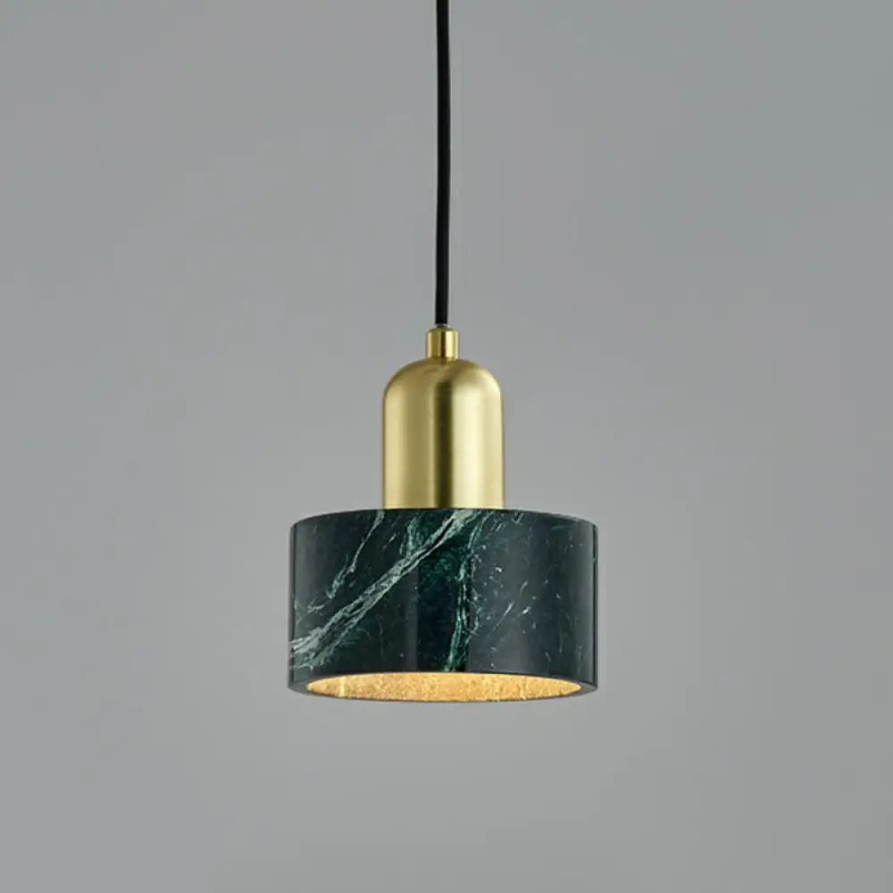 Nordic Marble Pendant Ceiling Light With Brass Socket - 1 Bulb Suspension Lighting Green