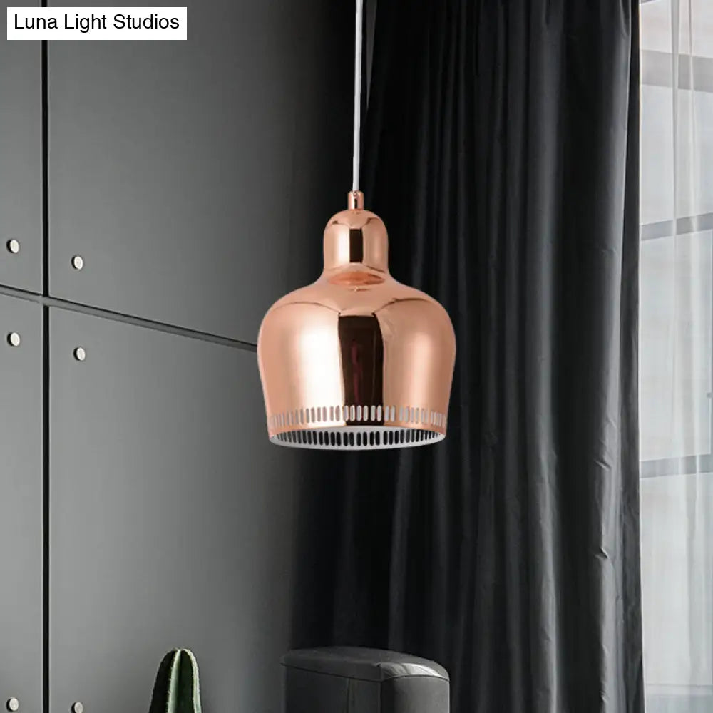 Nordic Metal Drop Suspension Pendant In Pink/Blue/Yellow - 1 Light Hanging Ceiling For Bedroom