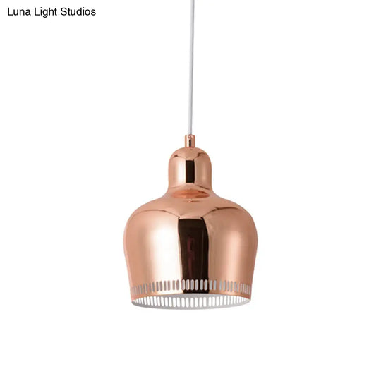 Nordic Metal Drop Suspension Pendant In Pink/Blue/Yellow - 1 Light Hanging Ceiling For Bedroom