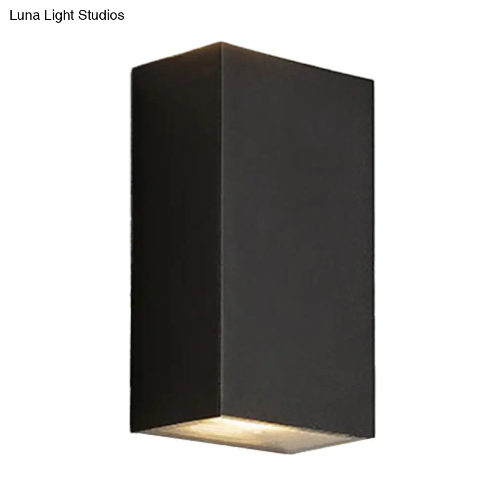 Nordic Metal Black Wall Lamp: Cube/Triangle/Cylinder Led Sconce For Outdoor