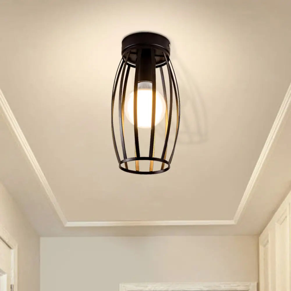 Nordic Metal Ceiling Mount Lamp | Oval Flush Light 1 Corridor Lighting -