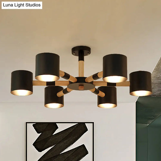 Nordic Metal Cylinder Pendant Light Fixture For Living Room