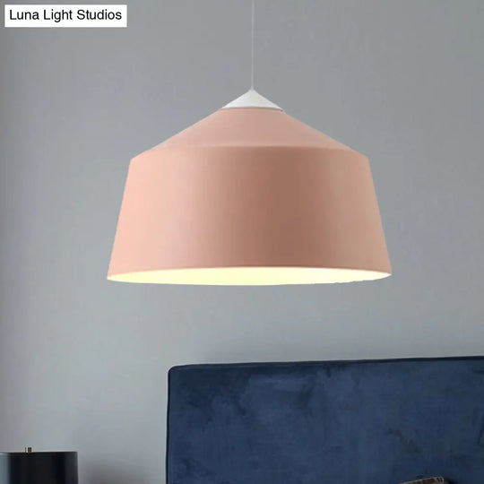 Nordic Metal Dome Pendant Light - 1-Light Black/Grey/Pink Hanging Ceiling Lamp