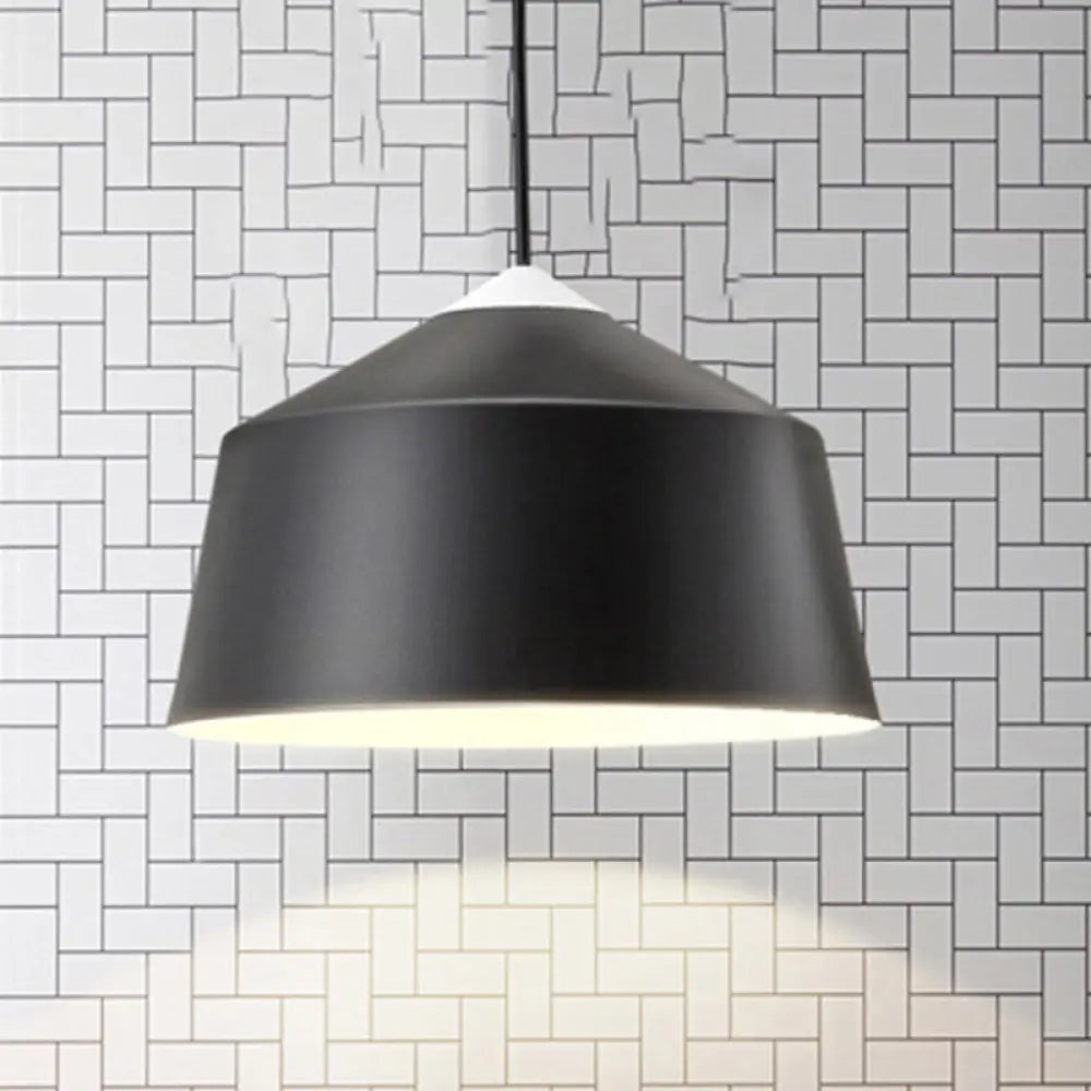 Nordic Metal Dome Pendant Light - 1-Light Black/Grey/Pink Hanging Ceiling Lamp Black