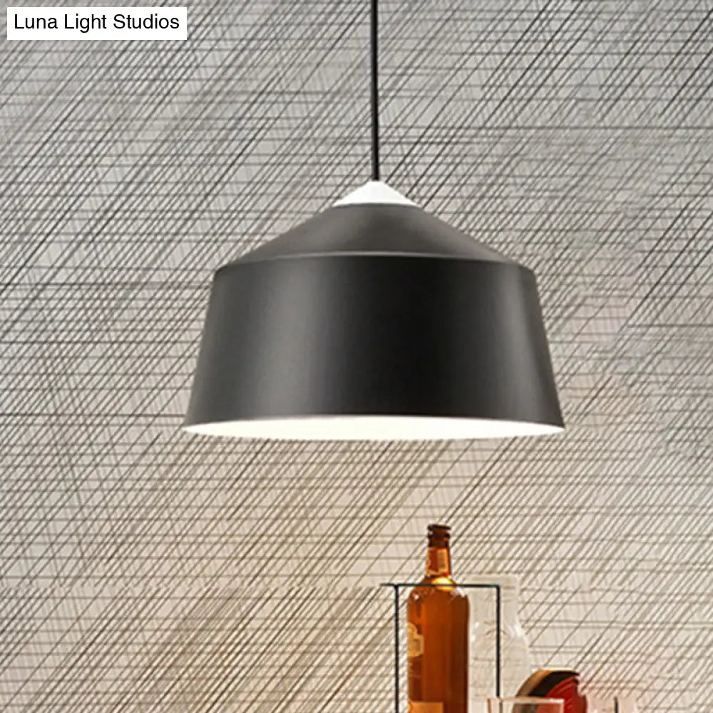 Nordic Metal Dome Pendant Light - 1-Light Black/Grey/Pink Hanging Ceiling Lamp