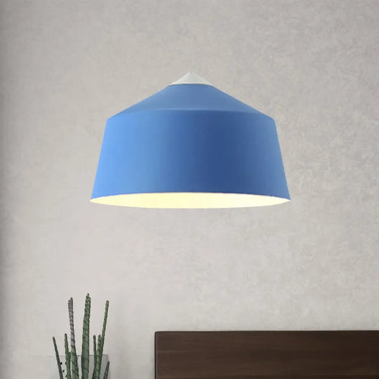 Nordic Metal Dome Pendant Light - 1-Light Black/Grey/Pink Hanging Ceiling Lamp Dark Blue