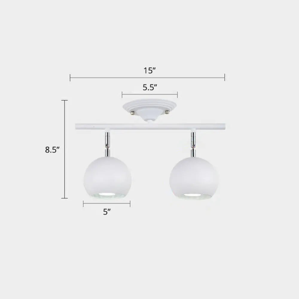 Nordic Metal Dome Restaurant Ceiling Light Fixture - Semi Flush Mount Track Lighting 2 / White