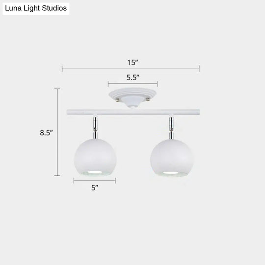 Nordic Metal Dome Restaurant Ceiling Light Fixture - Semi Flush Mount Track Lighting 2 / White