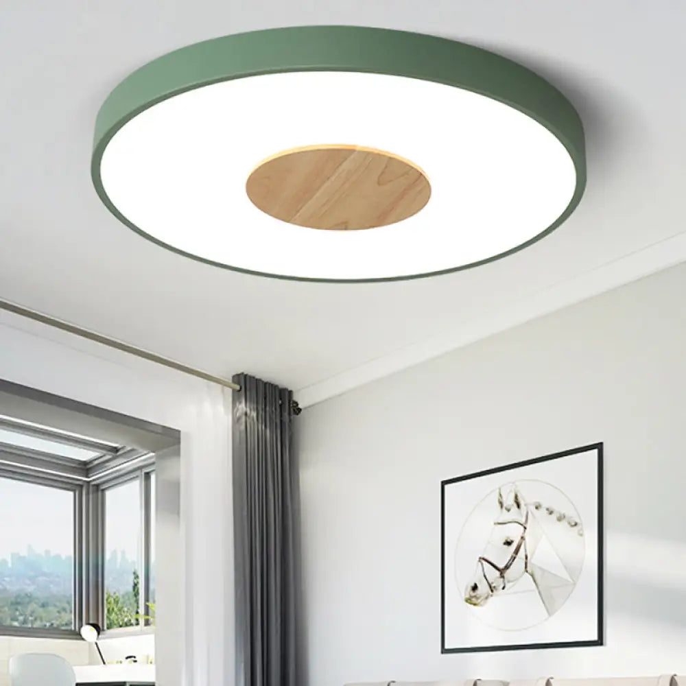 Nordic Metal Flush Mount Ceiling Light - 12’/16’/19.5’ Diameter Integrated Led Fixture For