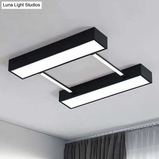 Nordic Metal Flush Mount Led Ceiling Fixture For Bedroom - White/Black Warm/White Light Multiple