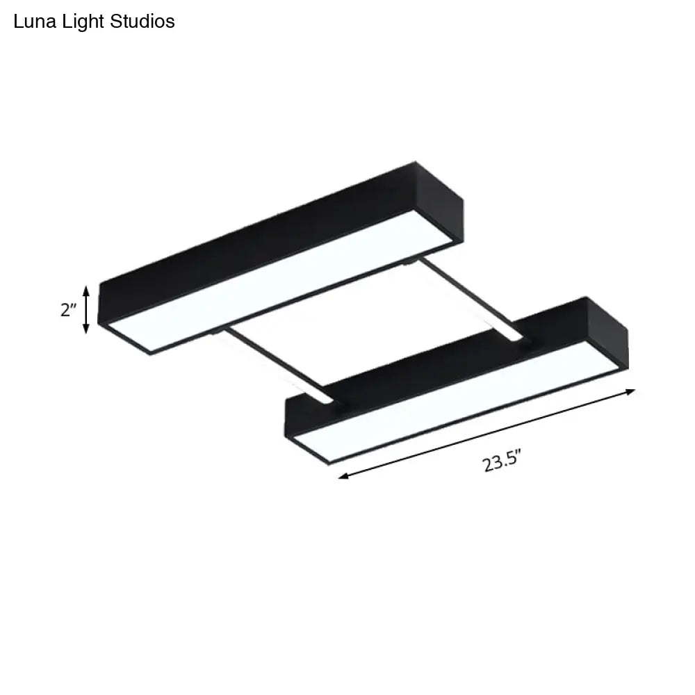 Nordic Metal Flush Mount Led Ceiling Fixture For Bedroom - White/Black Warm/White Light Multiple