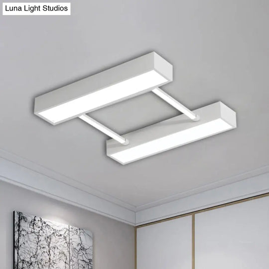 Nordic Metal Flush Mount Led Ceiling Fixture For Bedroom - White/Black Warm/White Light Multiple