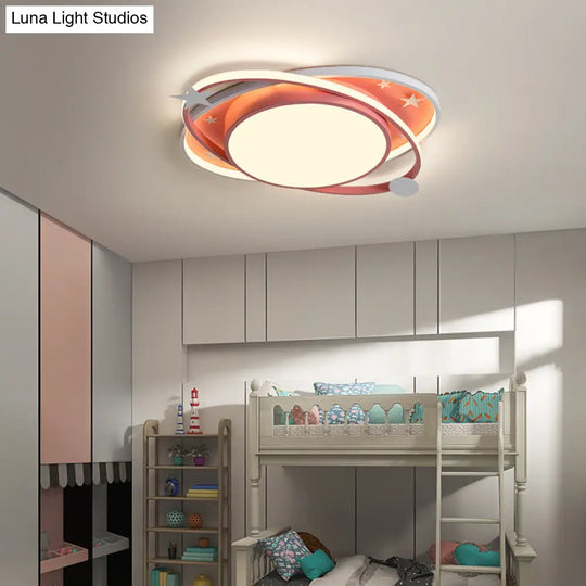 Nordic Metal Flush Mount Spotlight With White Acrylic Shade For Kids Bedroom