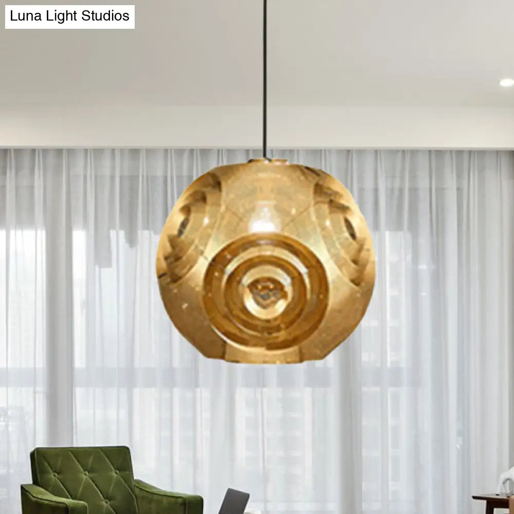 Nordic Metal Globe Pendant Ceiling Light 1 Chrome/Gold/Rose Gold Finish 11/12.5/15W