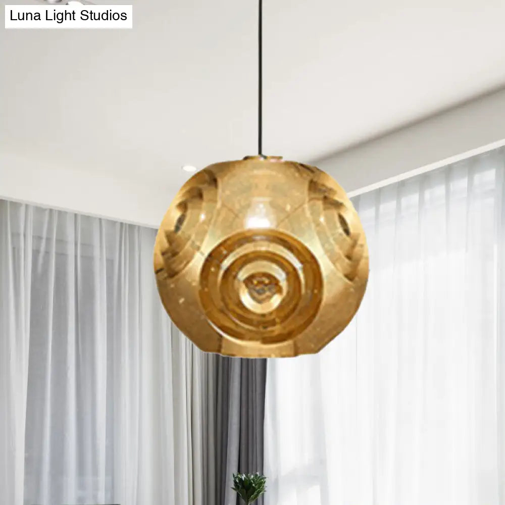 Nordic Metal Globe Pendant Ceiling Light 1 Chrome/Gold/Rose Gold Finish 11/12.5/15W