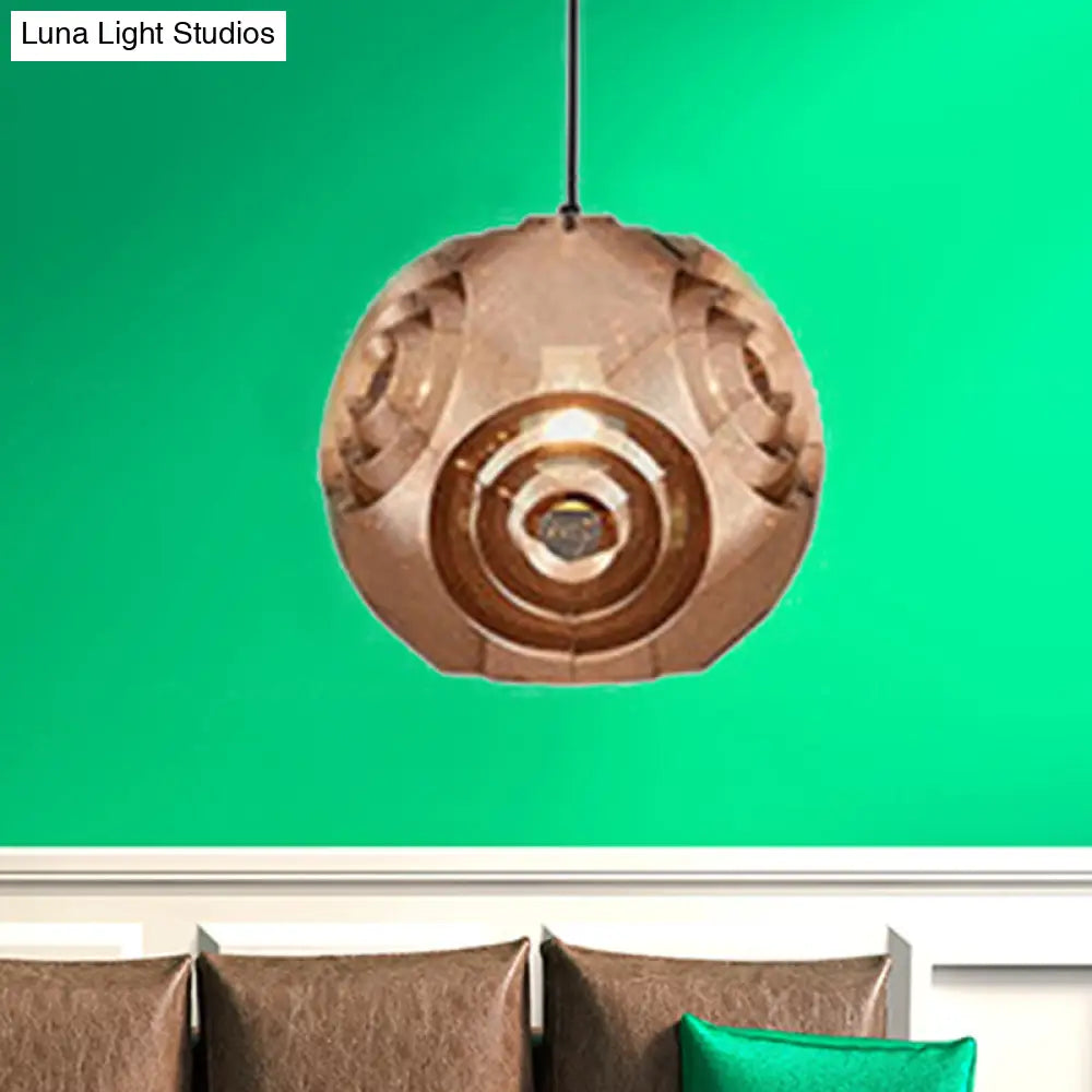 Nordic Metal Globe Pendant Ceiling Light 1 Chrome/Gold/Rose Gold Finish 11/12.5/15W Rose / 11