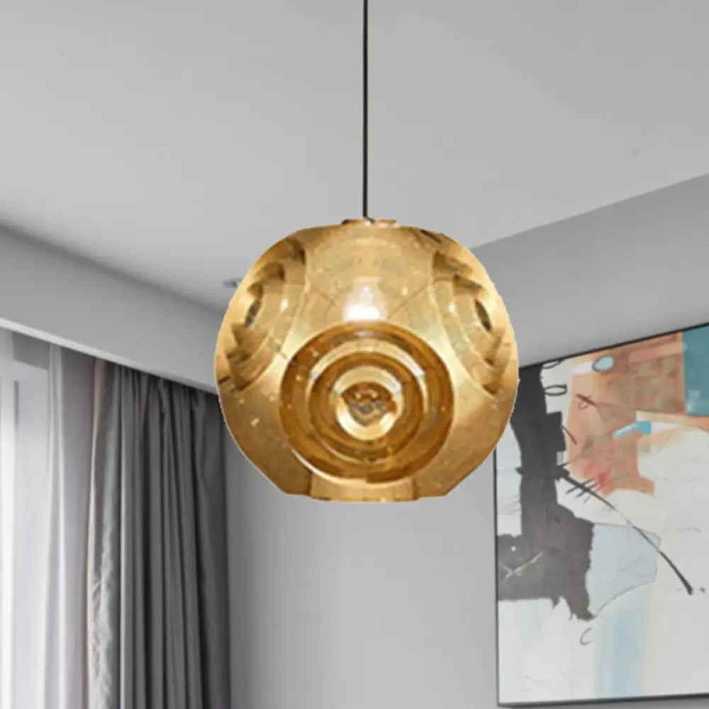 Nordic Metal Globe Pendant Lighting 1-Light Chrome/Gold/Rose Gold Ceiling Light -