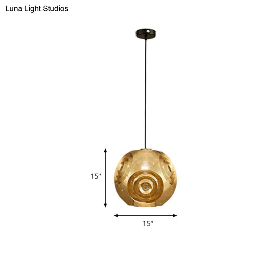 Nordic Metal Globe Pendant Lighting 1-Light Chrome/Gold/Rose Gold Ceiling Light - 11’/12.5’/15’W