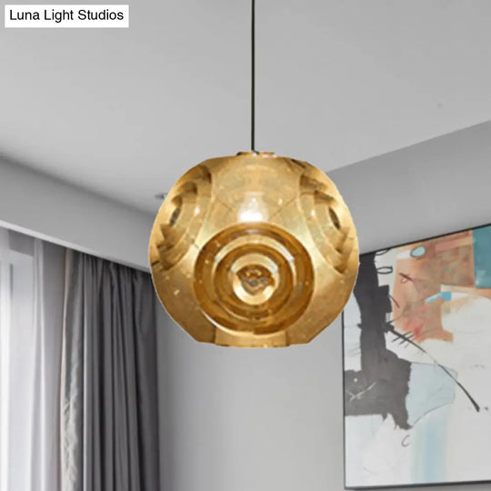 Nordic Metal Globe Pendant Ceiling Light 1 Chrome/Gold/Rose Gold Finish 11/12.5/15W / 11