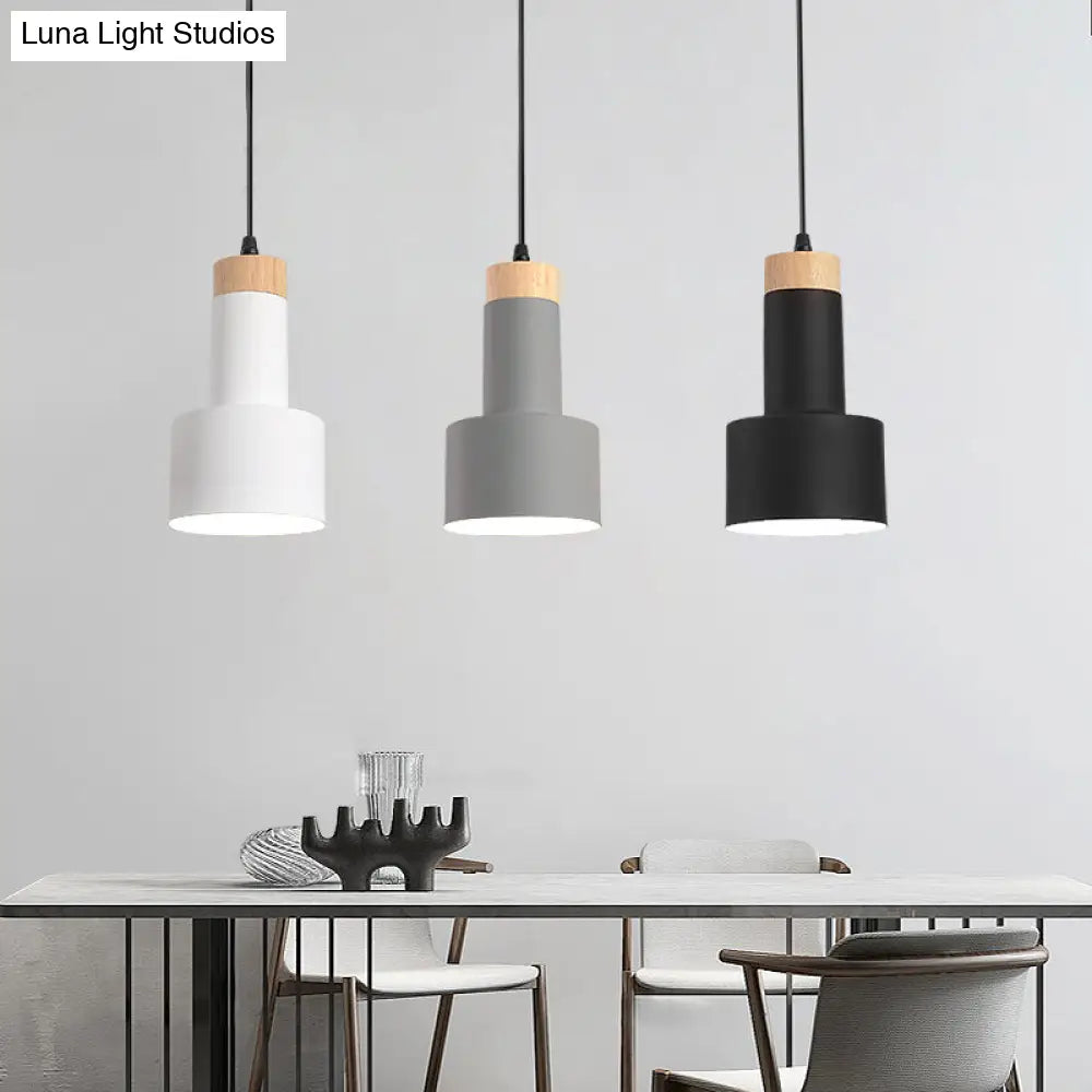 Nordic Metal Hanging Pendant Light With 3 Round/Linear Heads Black/Grey/White Multi Ceiling &