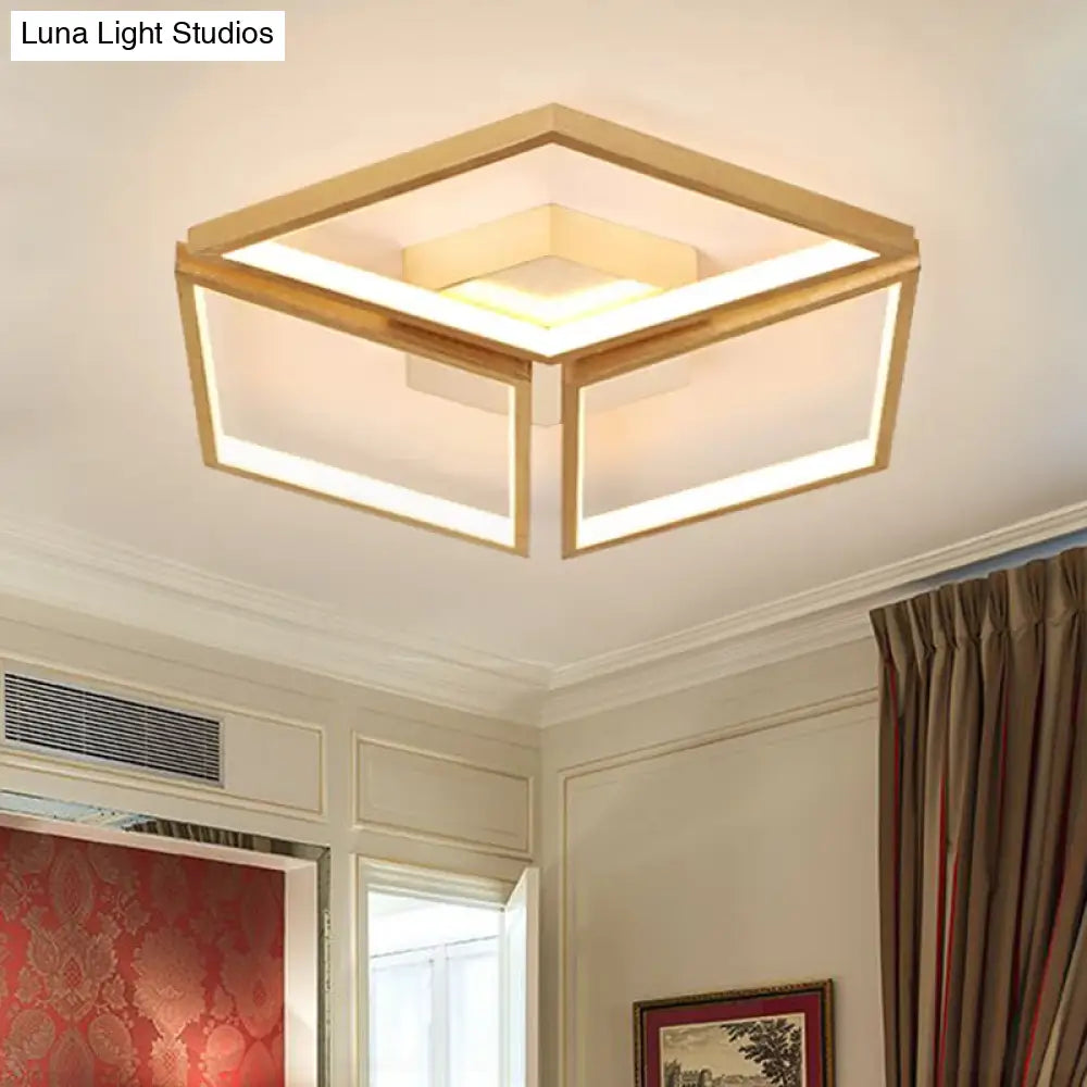 Nordic Metal Integrated Led Rhombus Flush Ceiling Light In Warm/White 18/23.5 W