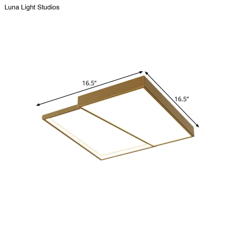 Nordic Metal Led Geometry Ceiling Light - Gold Flushmount 16.5’/20.5’ Wide