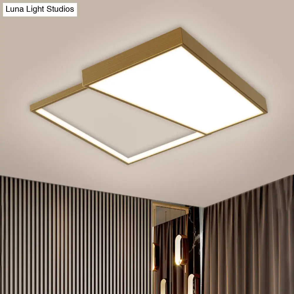 Nordic Metal Led Geometry Ceiling Light - Gold Flushmount 16.5/20.5 Wide