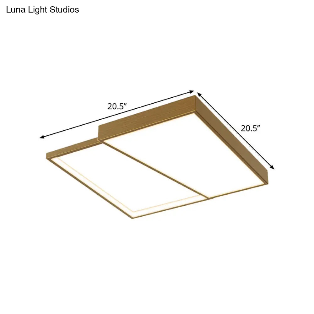 Nordic Metal Led Geometry Ceiling Light - Gold Flushmount 16.5’/20.5’ Wide