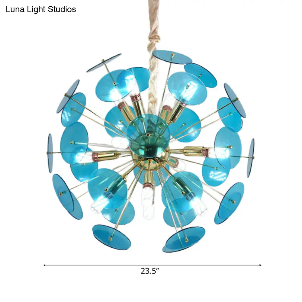 Nordic Metal Led Globe Pendant Chandelier - Adjustable Cord + Grey/White/Sky Blue Options