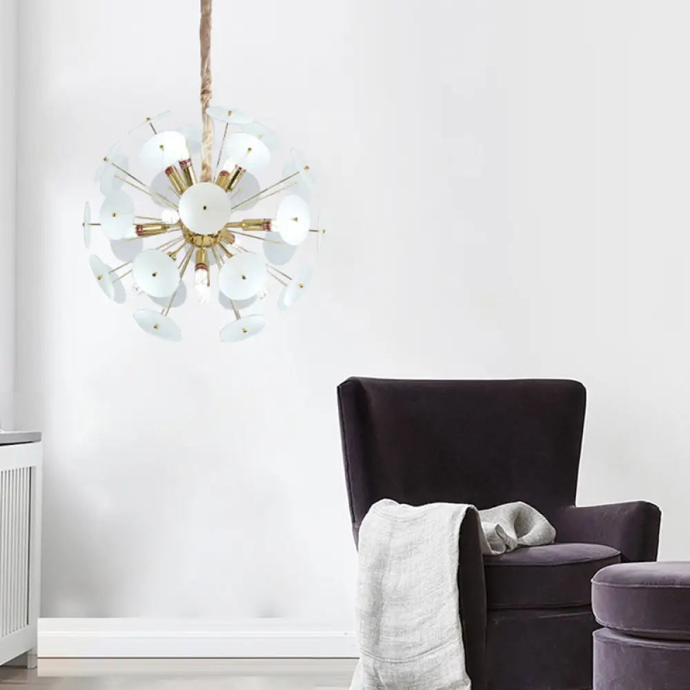 Nordic Metal Led Globe Pendant Chandelier - Adjustable Cord + Grey/White/Sky Blue Options White