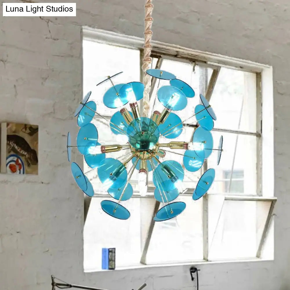 Nordic Metal Led Globe Pendant Chandelier - Adjustable Cord + Grey/White/Sky Blue Options