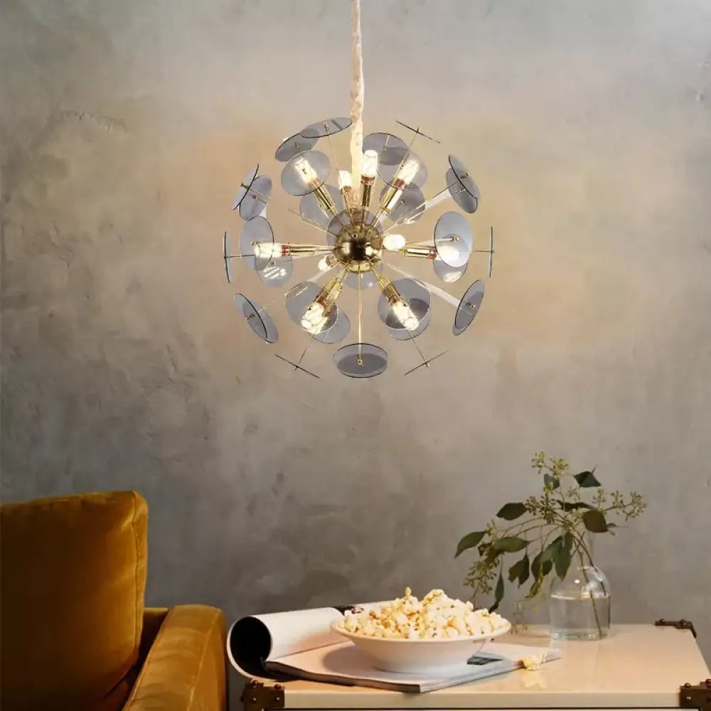 Nordic Metal Led Globe Pendant Chandelier - Adjustable Cord + Grey/White/Sky Blue Options Grey