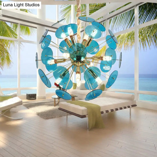 Nordic Metal Led Globe Pendant Chandelier - Adjustable Cord + Grey/White/Sky Blue Options