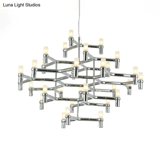 Modern Nordic Led Chandelier Lamp - Multi Layered Black/Silver/White Living Room Hanging Light