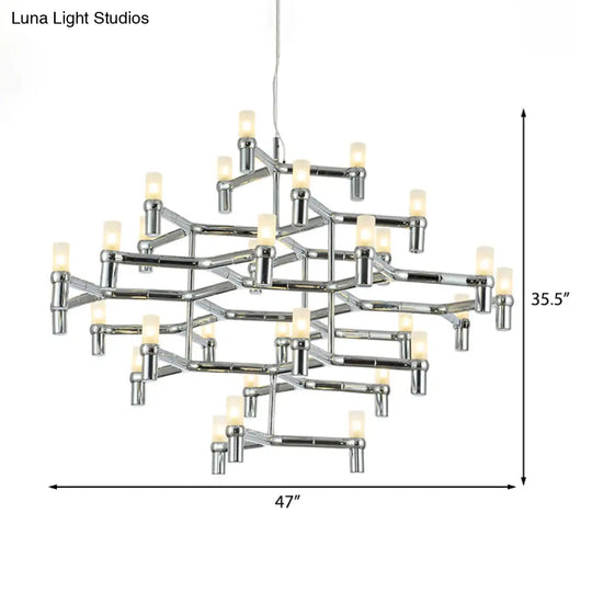 Nordic Metal Multi-Layer Chandelier Lamp - Elegant Led Hanging Light For Living Room