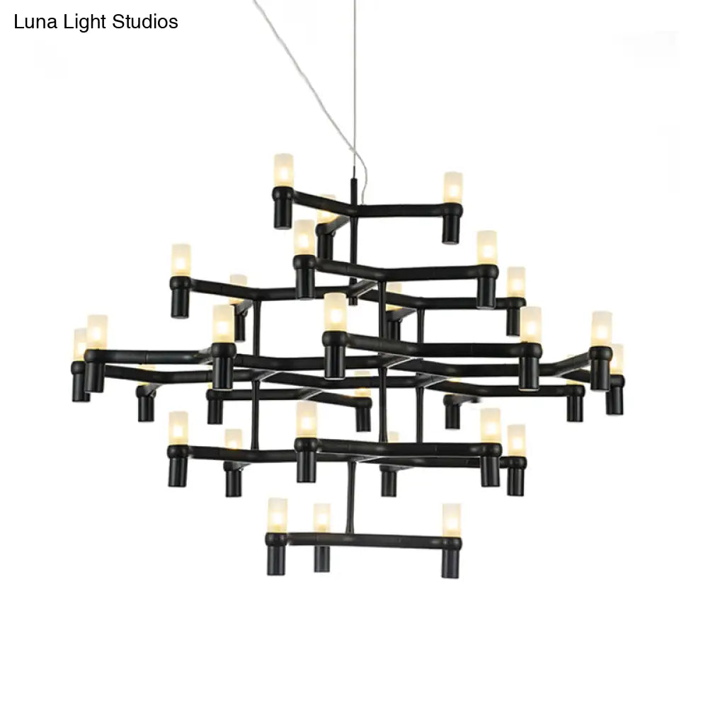 Nordic Metal Multi-Layer Chandelier Lamp - Elegant Led Hanging Light For Living Room