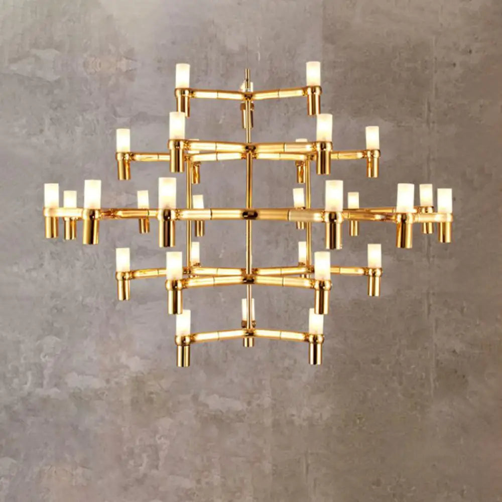 Nordic Metal Multi-Layer Chandelier Lamp - Elegant Led Hanging Light For Living Room Gold