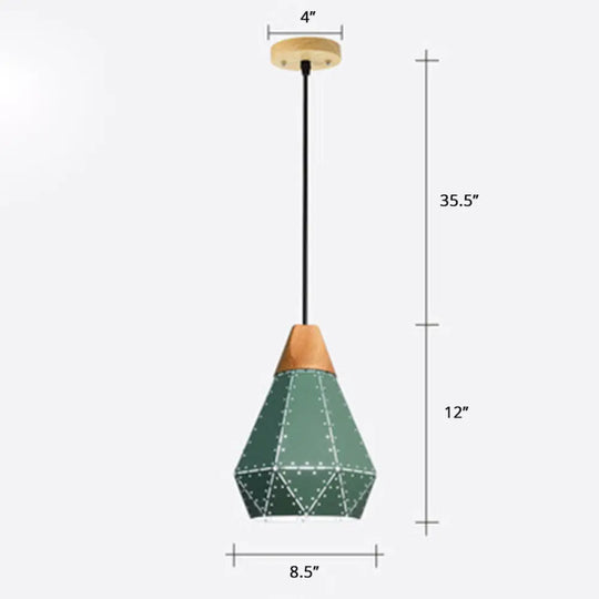 Nordic Metal Pendant Lamp: Laser-Cut Hanging Light Fixture For Dining Room Ceiling Green