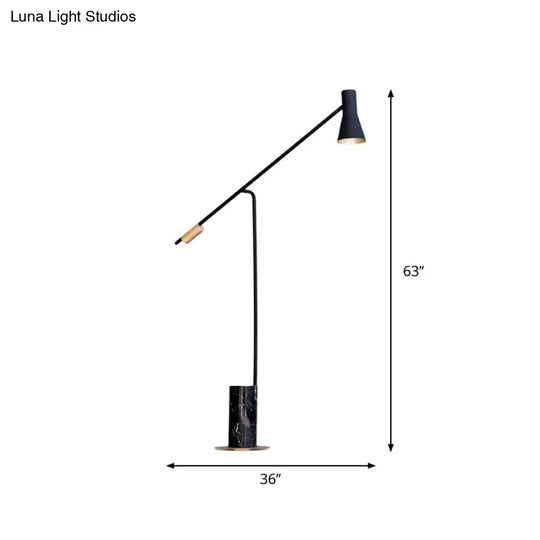 Nordic Metallic Hourglass Floor Lamp - Dark Blue-Black