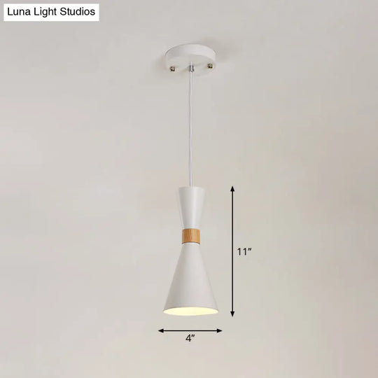 Nordic Metallic Hourglass Pendant Light - Stylish 1-Light Bedside Hanging Ceiling Fixture