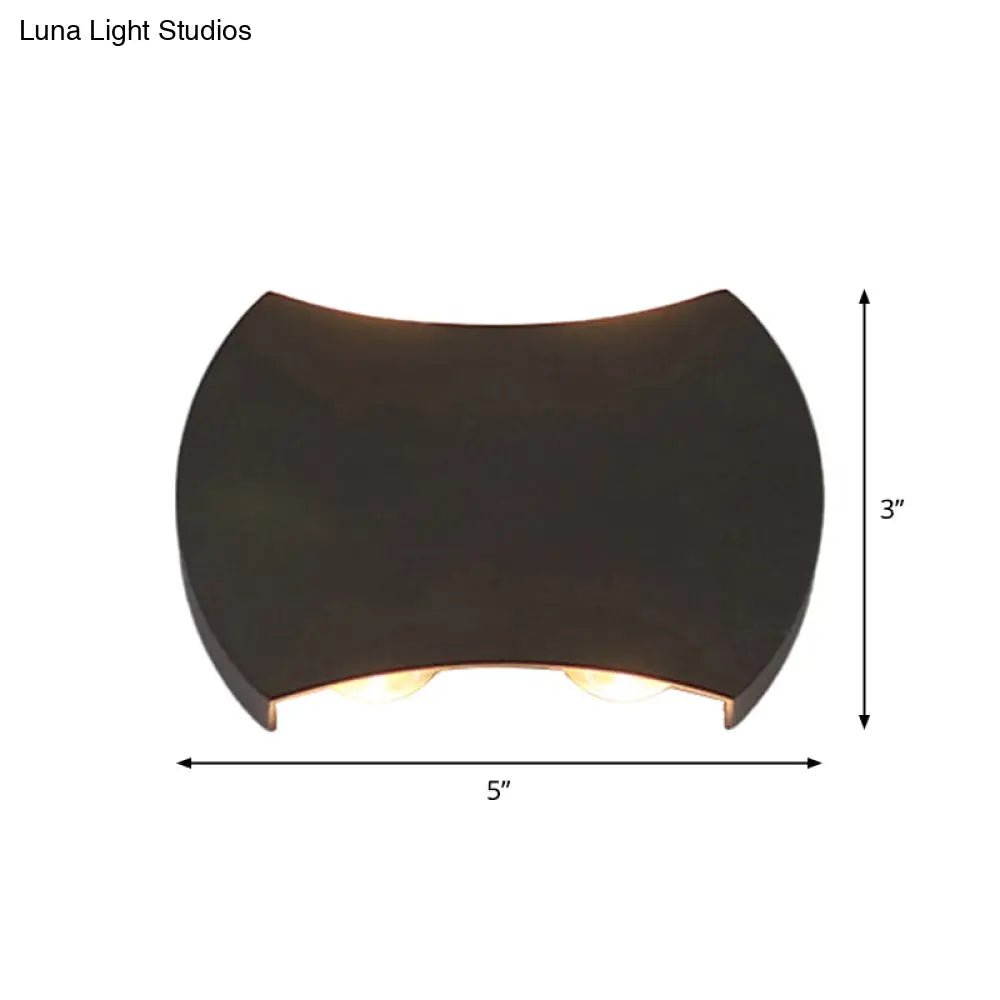 Nordic Metallic Mini Wall Light - Ellipse/Curve/Honeycomb Design 4/6-Bulb Led Washer Sconce In Black