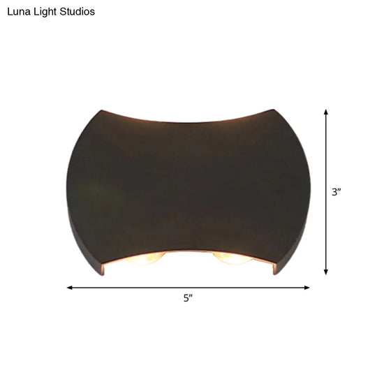 Nordic Metallic Mini Wall Light - Ellipse/Curve/Honeycomb Design 4/6-Bulb Led Washer Sconce In Black