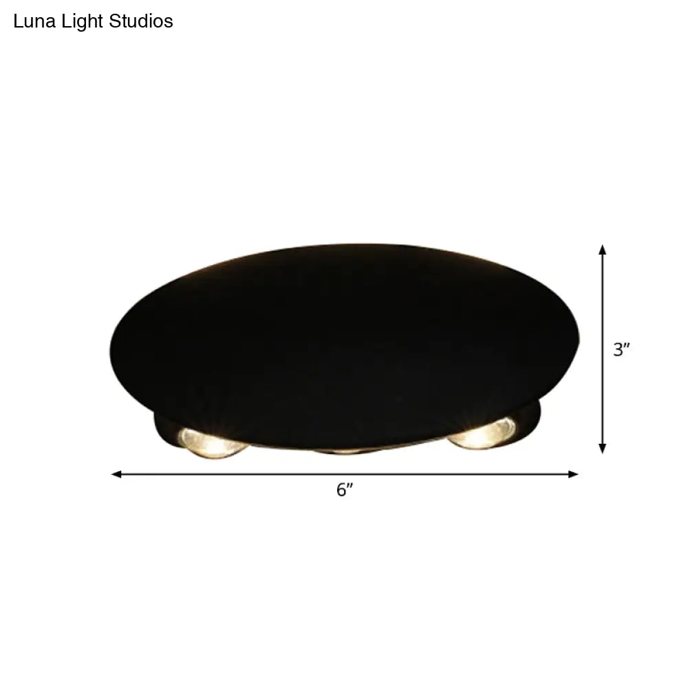 Nordic Metallic Mini Wall Light - Ellipse/Curve/Honeycomb Design 4/6-Bulb Led Washer Sconce In Black