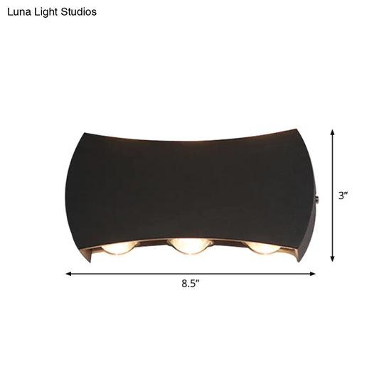 Nordic Metallic Mini Wall Light - Ellipse/Curve/Honeycomb Design 4/6-Bulb Led Washer Sconce In Black