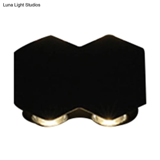 Nordic Metallic Mini Wall Light - Ellipse/Curve/Honeycomb Design 4/6-Bulb Led Washer Sconce In Black