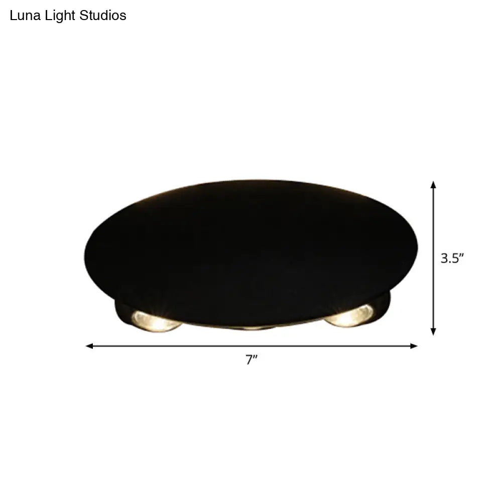 Nordic Metallic Mini Wall Light - Ellipse/Curve/Honeycomb Design 4/6-Bulb Led Washer Sconce In Black