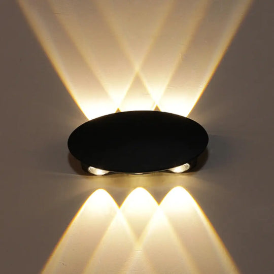 Nordic Metallic Mini Wall Light - Ellipse/Curve/Honeycomb Design 4/6-Bulb Led Washer Sconce In Black