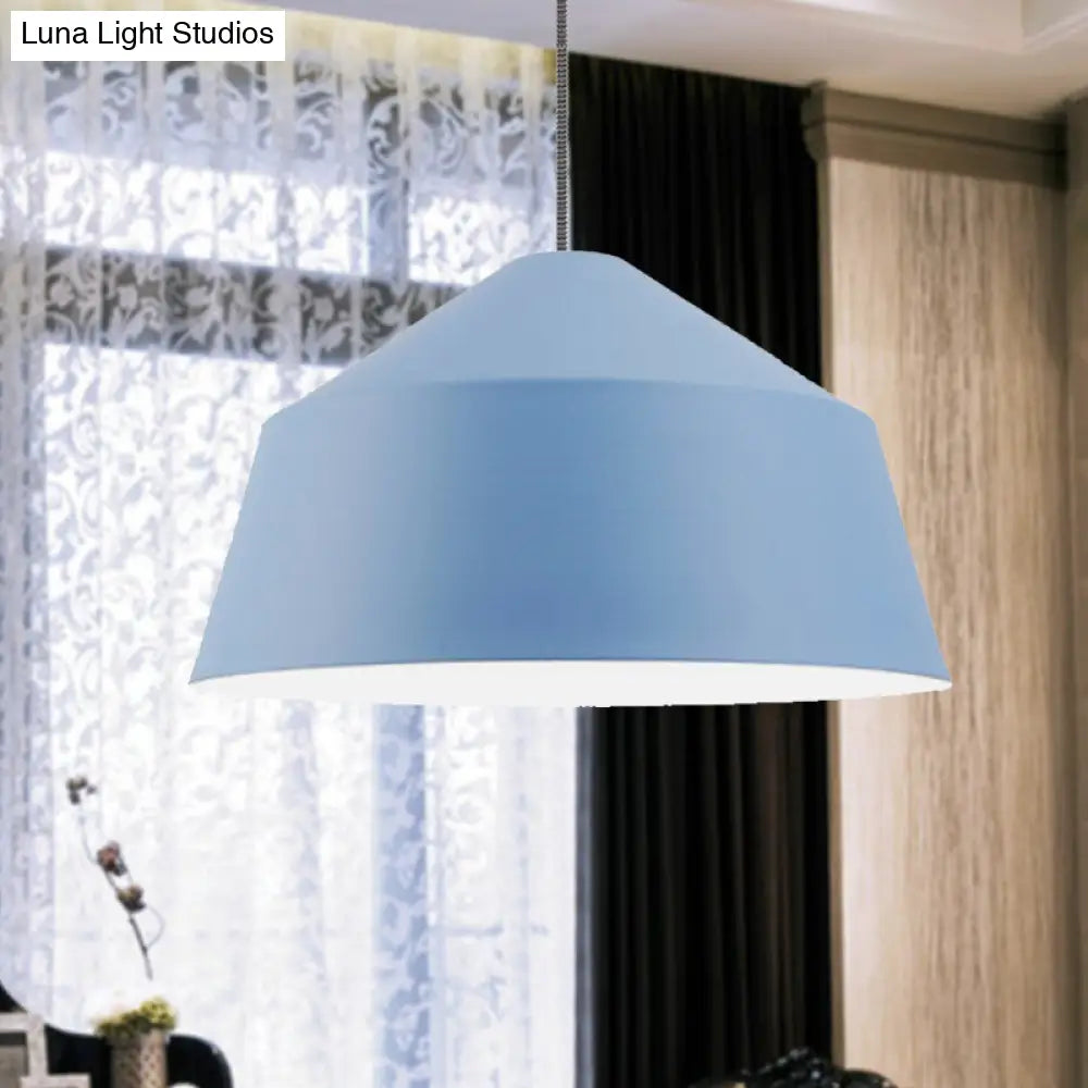 Nordic Metallic Pendant Lamp With Adjustable Cord - Perfect For Hotels And Barns Sky Blue