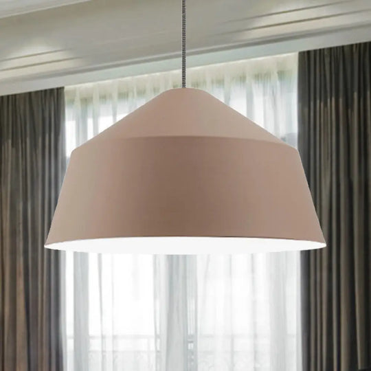 Nordic Metallic Pendant Lamp With Adjustable Cord For Hotel- Undertint Barn Light Coffee